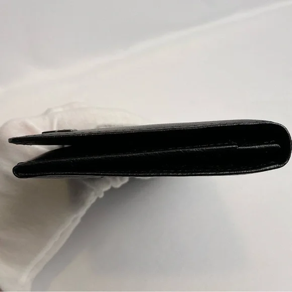 New Givenchy Black Lambskin Leather Long Wallet with Box, Tags & COA